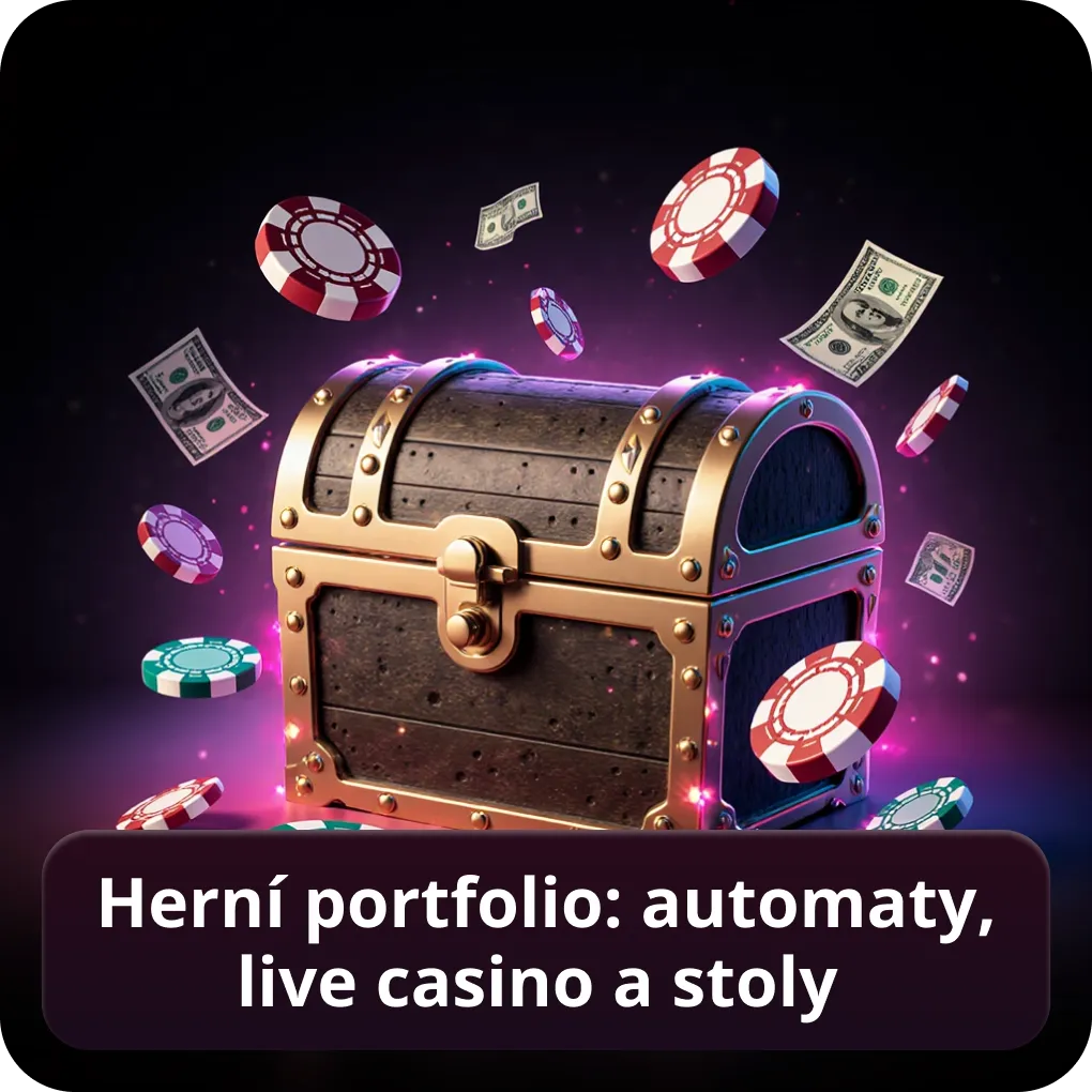 Herní portfolio: automaty, live casino a stoly